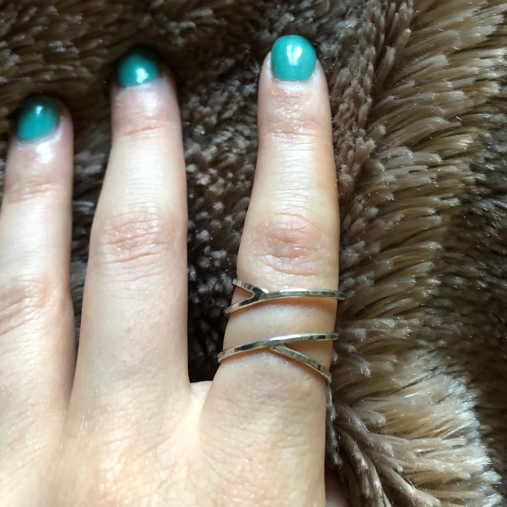 Hammered silver ring